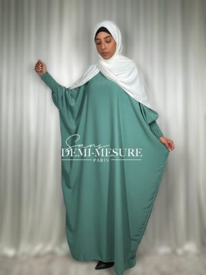 abaya papillon vert d'eau